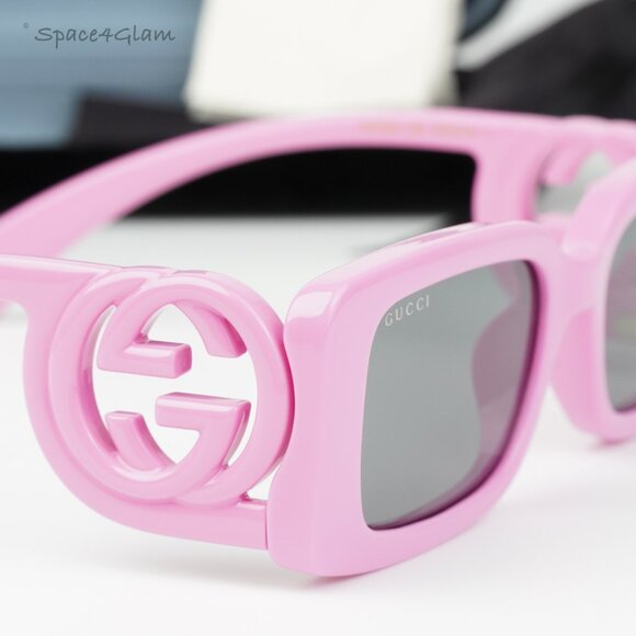 BRAND NEW Gucci GG1325S 006 Pink Grey Rectangle Unisex Sunglasses GG 1325S main image 8